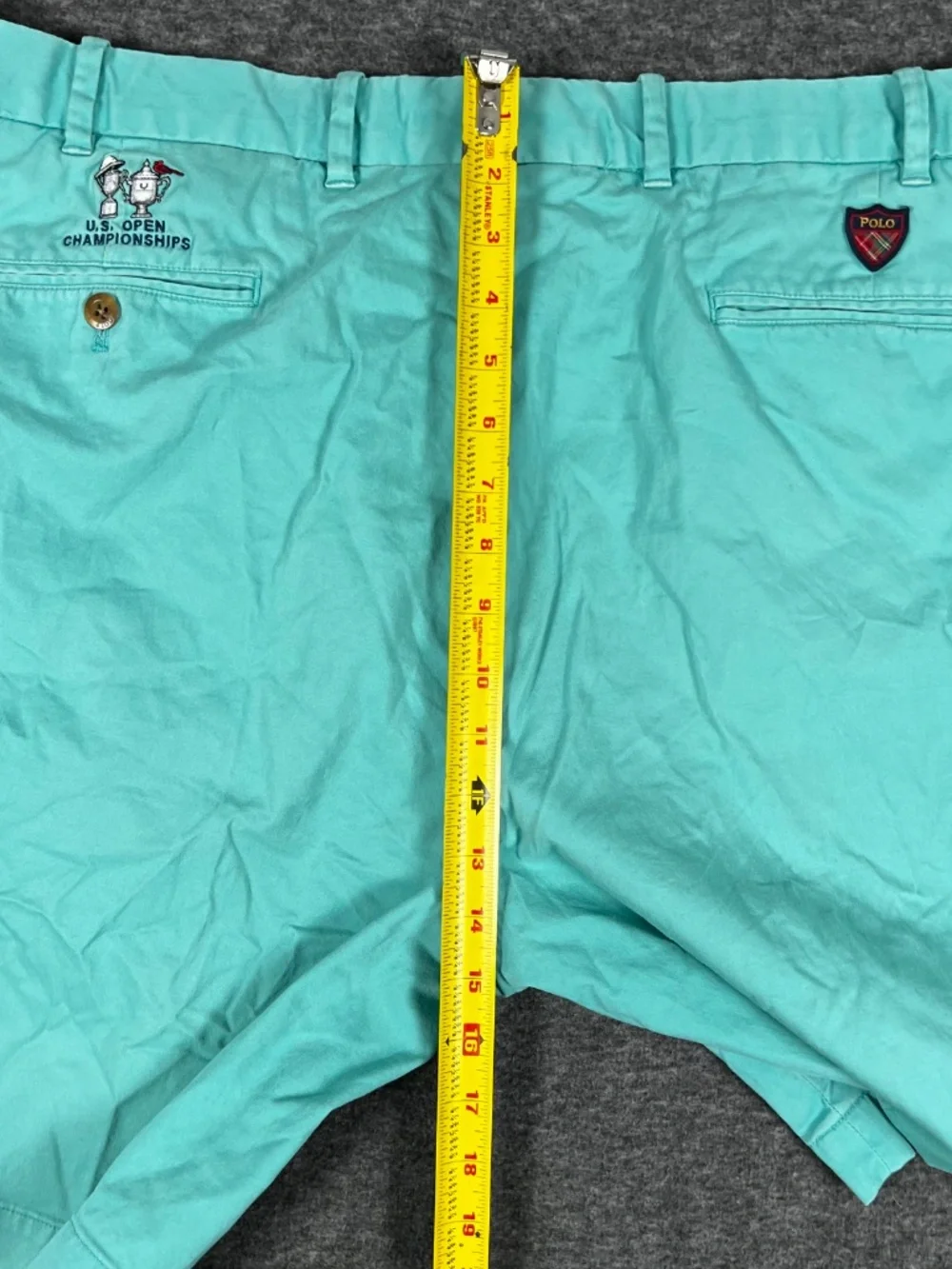 Polo Golf 2014 U.S. Open Championships Twill Shorts Men's 42 Teal Embroidered